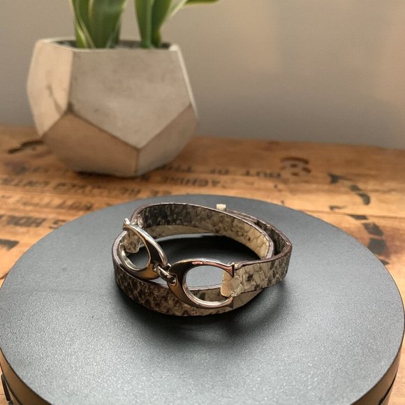 COACH Twin Signature Double Wrap Leather Bracelet - Picture 1 of 9